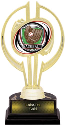 Awards Gold Hurricane 7" Shield Baseball Trophy. Personalization is available on this item.