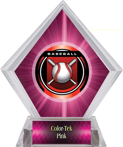 2" Legacy Baseball Pink Diamond Ice Trophy. Personalization is available on this item.