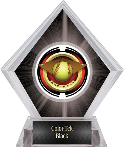 2" Saturn Softball Black Diamond Ice Trophy. Personalization is available on this item.