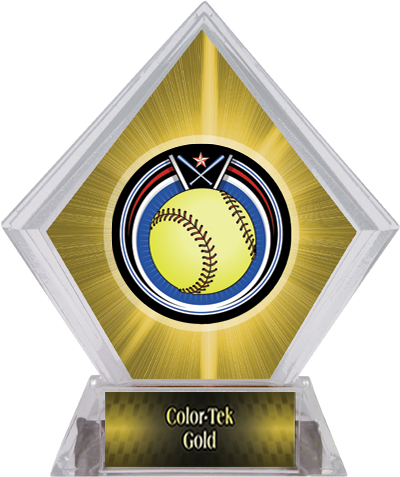 Eclipse Softball Yellow Diamond Ice Trophy. Personalization is available on this item.