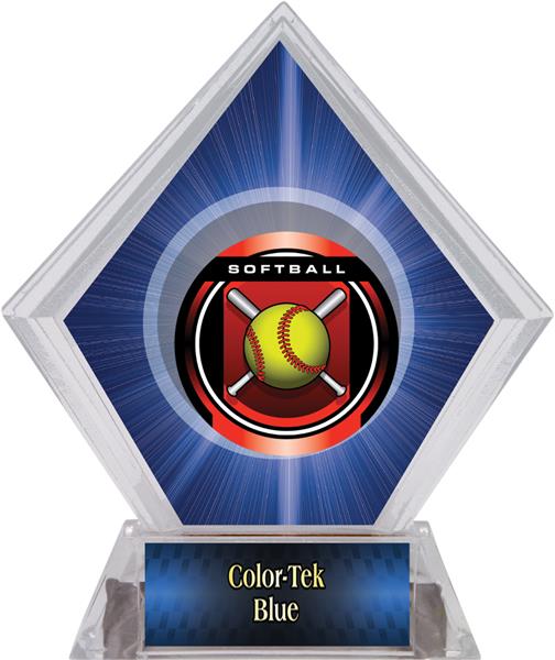 2" Legacy Softball Blue Diamond Ice Trophy. Personalization is available on this item.