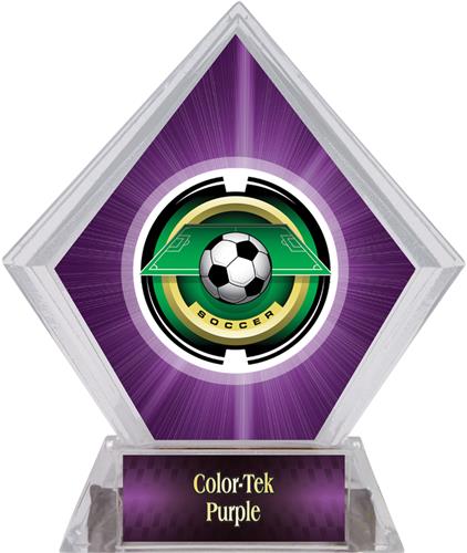 2" Saturn Soccer Purple Diamond Ice Trophy. Personalization is available on this item.