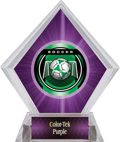2" Legacy Soccer Purple Diamond Ice Trophy. Personalization is available on this item.