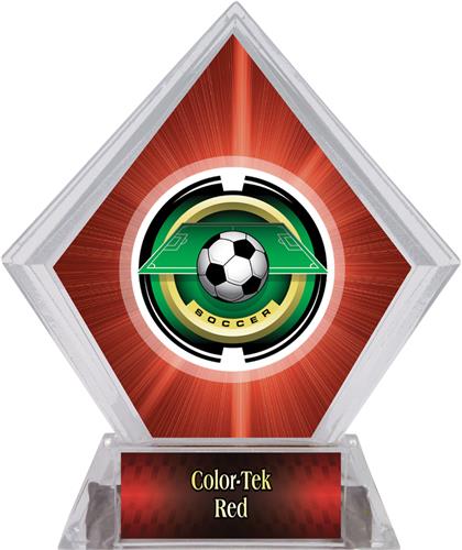 2" Saturn Soccer Red Diamond Ice Trophy. Personalization is available on this item.