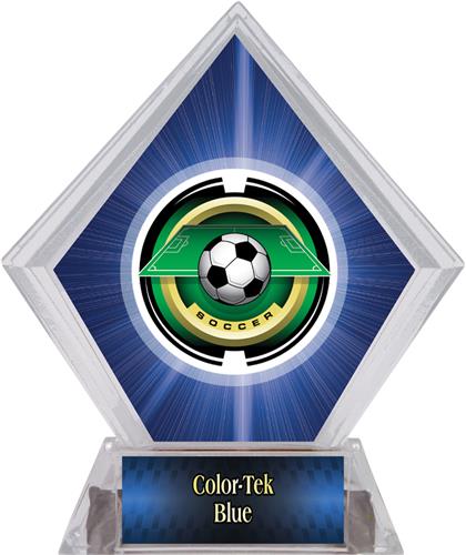 2" Saturn Soccer Blue Diamond Ice Trophy. Personalization is available on this item.