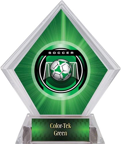 2" Legacy Soccer Green Diamond Ice Trophy. Personalization is available on this item.
