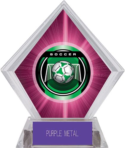 2" Legacy Soccer Pink Diamond Ice Trophy. Engraving is available on this item.