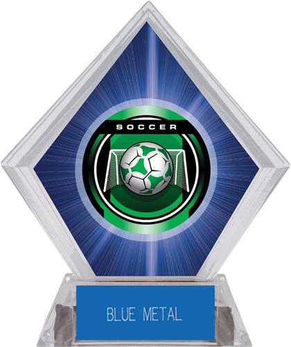 2" Legacy Soccer Blue Diamond Ice Trophy. Engraving is available on this item.