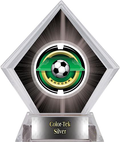 Awards Saturn Soccer Black Diamond Ice Trophy. Personalization is available on this item.