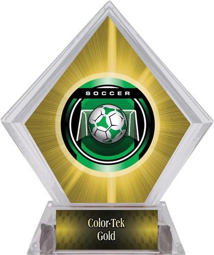 Awards Legacy Soccer Yellow Diamond Ice Trophy. Personalization is available on this item.