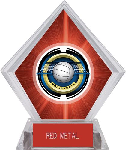 2" Saturn Volleyball Red Diamond Ice Trophy. Engraving is available on this item.