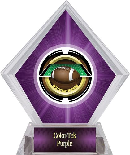 Awards Saturn Football Purple Diamond Ice Trophy. Personalization is available on this item.