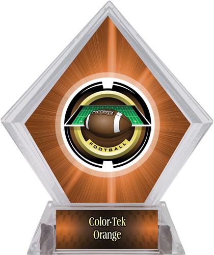 Awards Saturn Football Orange Diamond Ice Trophy. Personalization is available on this item.