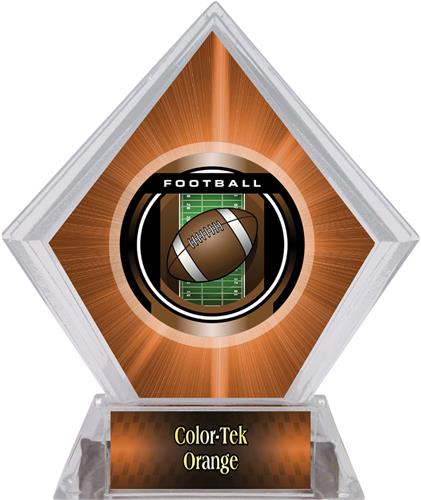 Awards Legacy Football Orange Diamond Ice Trophy. Personalization is available on this item.