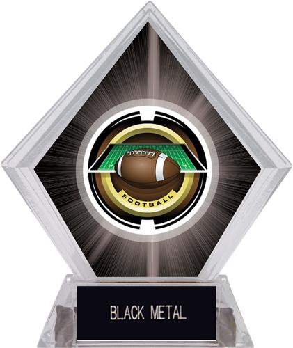 2" Saturn Football Black Diamond Ice Trophy. Engraving is available on this item.