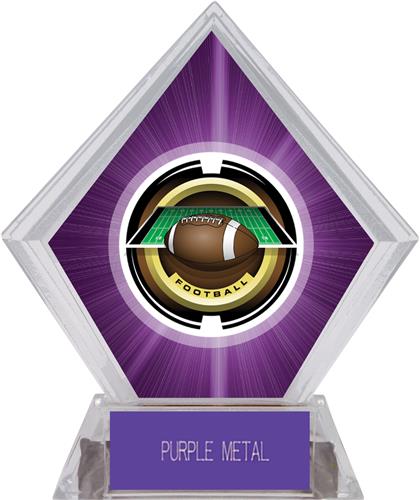 2" Saturn Football Purple Diamond Ice Trophy. Engraving is available on this item.