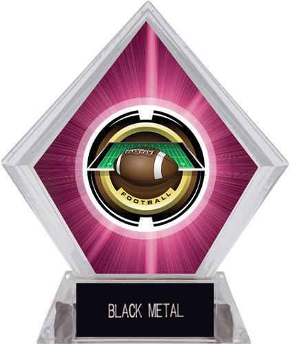 2" Saturn Football Pink Diamond Ice Trophy. Engraving is available on this item.