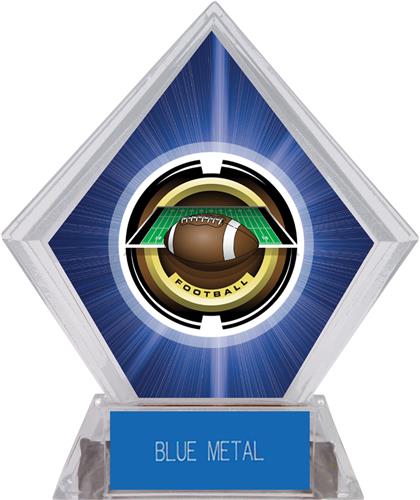 2" Saturn Football Blue Diamond Ice Trophy. Engraving is available on this item.