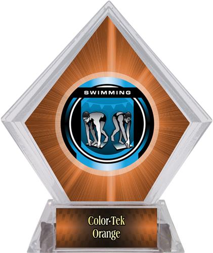 Awards Legacy Swimming Orange Diamond Ice Trophy. Personalization is available on this item.