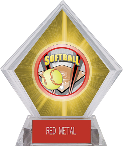 ProSport Softball Yellow Diamond Ice Trophy. Engraving is available on this item.
