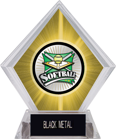 Xtreme Softball Yellow Diamond Ice Trophy. Engraving is available on this item.