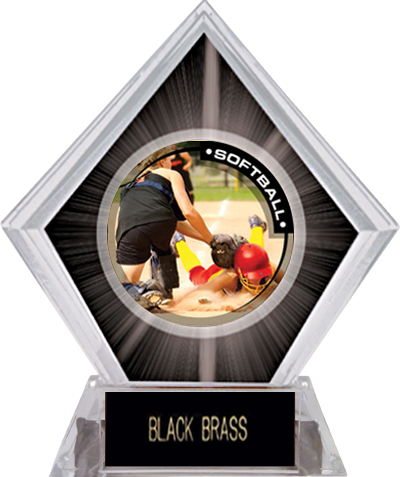 Awards P.R.2 Softball Black Diamond Ice Trophy. Engraving is available on this item.