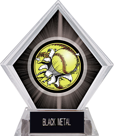 Awards Bust-Out Softball Black Diamond Ice Trophy. Engraving is available on this item.