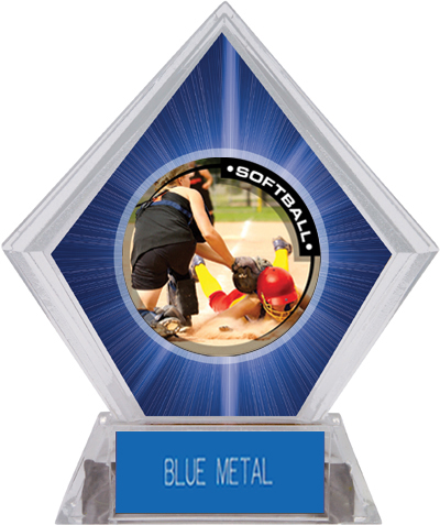 Awards P.R.2 Softball Blue Diamond Ice Trophy. Engraving is available on this item.