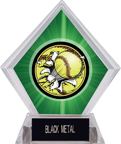 Awards Bust-Out Softball Green Diamond Ice Trophy