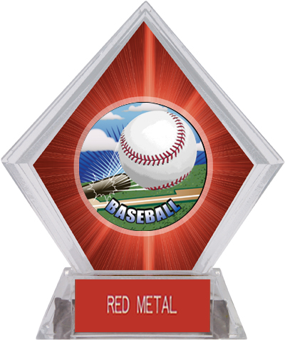 HD Baseball Red Diamond Ice Trophy. Engraving is available on this item.