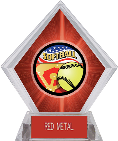 Awards Americana Softball Red Diamond Ice Trophy. Engraving is available on this item.