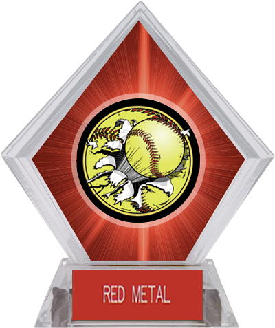 Awards Bust-Out Softball Red Diamond Ice Trophy. Engraving is available on this item.