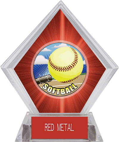 Awards HD Softball Red Diamond Ice Trophy. Engraving is available on this item.