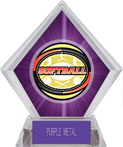 Awards Classic Softball Purple Diamond Ice Trophy. Engraving is available on this item.