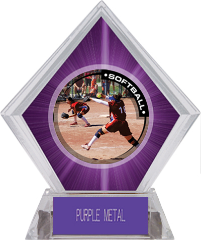 Awards P.R.1 Softball Purple Diamond Ice Trophy. Engraving is available on this item.
