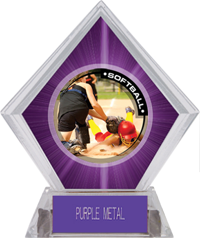 Awards P.R.2 Softball Purple Diamond Ice Trophy. Engraving is available on this item.