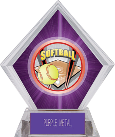 Awards ProSport Softball Purple Diamond Ice Trophy. Engraving is available on this item.