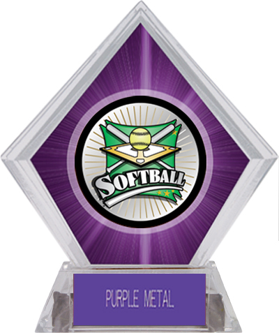 Awards Xtreme Softball Purple Diamond Ice Trophy. Engraving is available on this item.