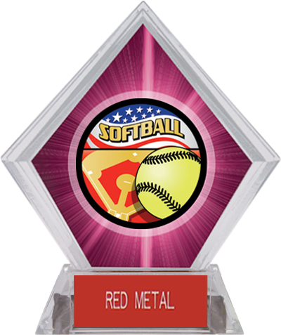 Awards Americana Softball Pink Diamond Ice Trophy. Engraving is available on this item.