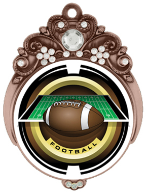 Hasty 3" Tiara Medal 2" Saturn Football Mylar. Personalization is available on this item.