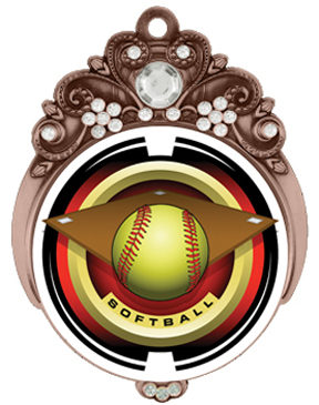 Hasty 3" Tiara Medal Saturn Softball Mylar Insert. Personalization is available on this item.