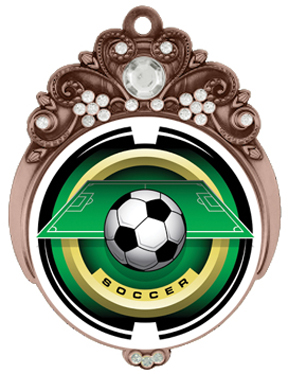 Hasty Awards 3" Tiara Medal 2" Saturn Soccer Mylar. Personalization is available on this item.
