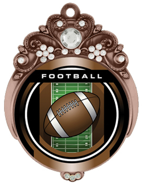 Hasty 3" Tiara Medal 2" Legacy Football Mylar. Personalization is available on this item.