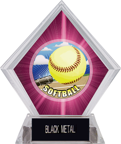 Awards HD Softball Pink Diamond Ice Trophy. Engraving is available on this item.