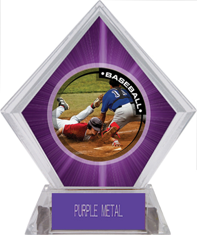 Awards P.R.2 Baseball Purple Diamond Ice Trophy. Engraving is available on this item.
