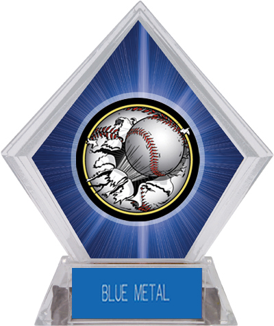 Awards Bust-Out Baseball Blue Diamond Ice Trophy. Engraving is available on this item.