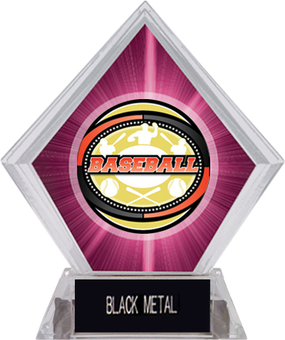 Awards Classic Baseball Pink Diamond Ice Trophy. Engraving is available on this item.