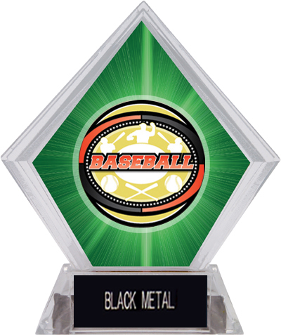 Awards Classic Baseball Green Diamond Ice Trophy. Engraving is available on this item.