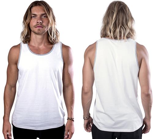 Cotton Heritage Premium Tank Top with Heather Trim. Printing is available for this item.