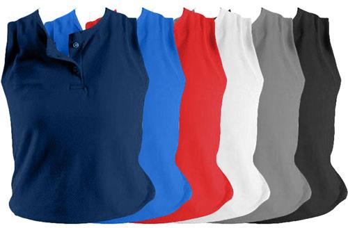 Eagle USA Womens Sleeveless Mesh Two Button Jersey. Decorated in seven days or less.